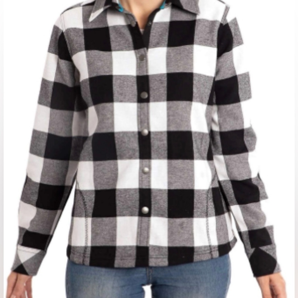Orvis Women’s Plaid Fleece Lined Shirt Jacket Shacket Size S